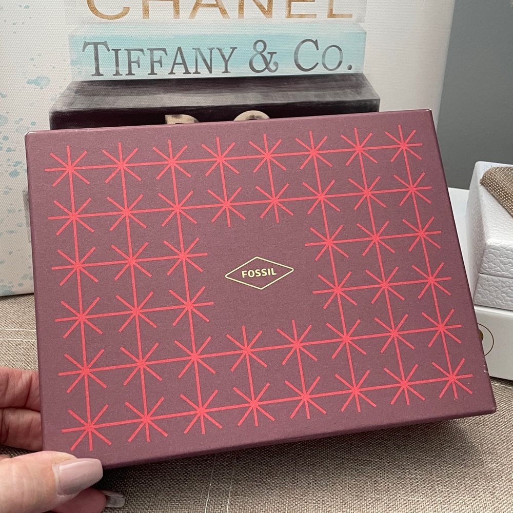 🌟Fossil Brown Leather CARD Wallet and Tassel Keychain Set🌟NWT - Picture 8 of 10